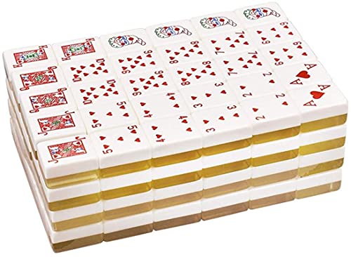 JRZTC Newest Tile Games Mahjong Set 3.7x2.8x2.1cm Rummy Mahjong Easy to Learn Mahjong Collection Party Games Latin American Mahjong Mahjong Set (Color : Photo Color, Size