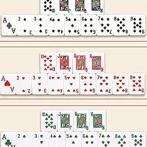 JRZTC Newest Tile Games Mahjong Set 3.7x2.8x2.1cm Rummy Mahjong Easy to Learn Mahjong Collection Party Games Latin American Mahjong Mahjong Set (Color : Photo Color, Size
