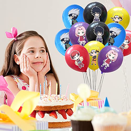 Juego de 24 globos de Naruto Wopin – Naruto para decoración de cumpleaños, decoración de globos de fiesta, globos de cumpleaños para niños, utilizados para cumpleaños, fiestas y baby shower
