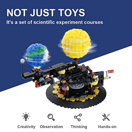 Juego de bloques de construcción giratorios de sol y luna simulación creativa estrellas celestiales juguetes educativos de ciencia para niños compatibles con Lego