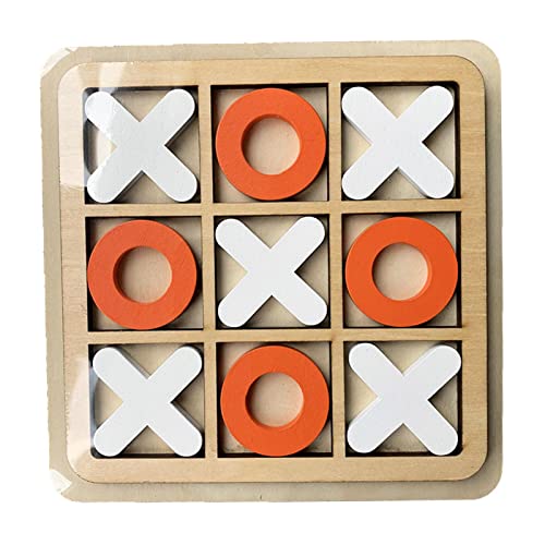 Juego de madera Tic-Tac-Toe, juguete de juego de mesa XO, juegos de mesa familiares Viajes en 3D de decoración de sala de estar y juegos de mesa de café, juguete educativo para regalo para niño adulto