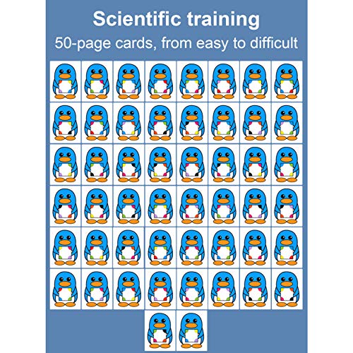 Juguete Educativo Preescolar, Mejora la Cooperación de las Manos Juguete de Aprendizaje de Color de Madera Finamente Pulida para la Educación Temprana(Juego de búsqueda de colores de pingüinos)