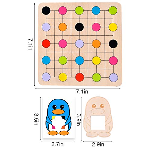 Juguete Educativo Preescolar, Mejora la Cooperación de las Manos Juguete de Aprendizaje de Color de Madera Finamente Pulida para la Educación Temprana(Juego de búsqueda de colores de pingüinos)