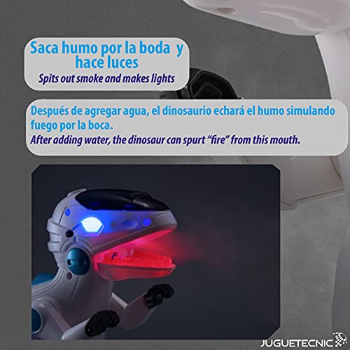JUGUETECNIC │ Robosaur, el Robot Dinosaurio teledirigido | con Humo y Luces! │ Robot Juguete para Niños Programable con Mando Distancia | Mascota Interactiva Radiocontrol