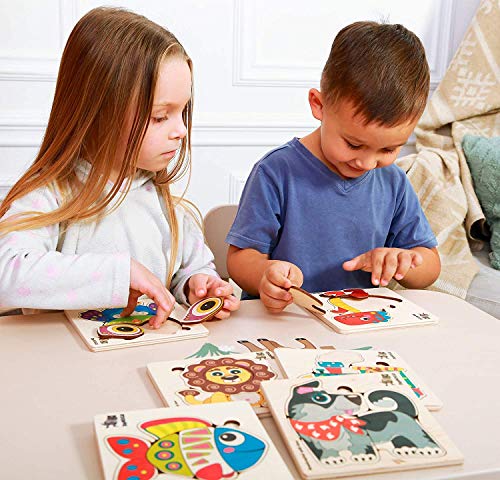 Juguetes Niños 1 2 3 Años - Montessori Juegos Bebe Puzzles de Madera - Regalo Rompecabezas Animales Educativos para Niñas y Niños 4 5 - Aplicación Educativa con 42 juegos de rompecabezas como regalo