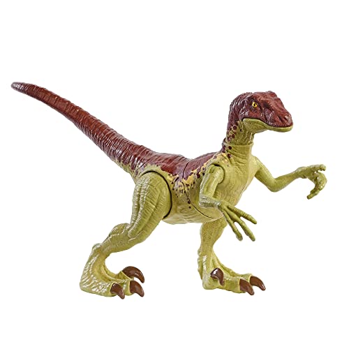 Jurassic World Velociraptor fuerza feroz Dinosaurio articulado, figura de juguete para niños (Mattel GWN32)