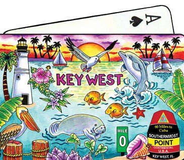 Key West Florida Sunset escena Coleccionable recuerdo naipes