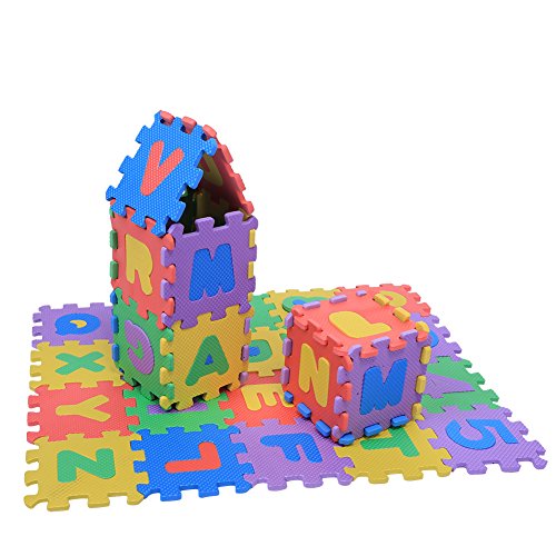 Kids Foam Puzzle Floor Play Mat, 36Pcs Soft EVA Foam Play Mat Mat Baldosas Multicolores reemplazo para niños Números y Letras Bebé Niños Niños Jugando Crawling Pad Toys