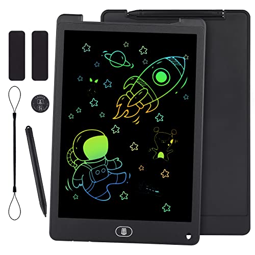 KidsPark Tableta de Escritura LCD de 12 Pulgadas Tablero de Dibujo para Niños, Escritura a Mano, Juguetes para Niños, Regalos para Niños y Niñas, Negro