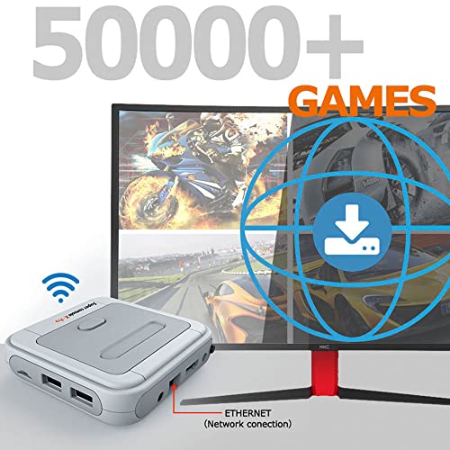 KINMRIS Consola de Videojuegos Super Consola X Pro 256G incorporada en más de 50000 Juegos, Consola súper Retro de Juegos para TV 4K Compatible con Salida HD, Compatible con 5 Jugadores