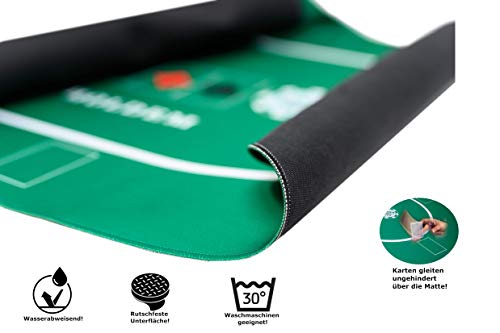 KrockaZone - XXL Premium Pokermatte 1000 x 600 mm + Tragetasche - Profi Poker Unterlage para Pokertisch-Auflage - Deluxe Pokerteppich, Tischunterlage, Pokertuch