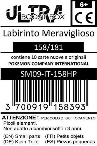 Labirinto Meraviglioso (Labyrinthe Miracle) 158/181 Holo Prisme - #myboost X Sole E Luna 9 Gioco di Squadra - Coffret de 10 Cartes Pokémon Italiennes