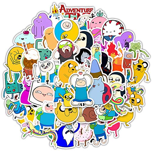 Later Etiqueta engomada del Anime de la Historieta Hora de la Aventura con Finn y Jake Hora de la Aventura Etiqueta engomada Linda del Juguete Impermeable del PVC 50PCS
