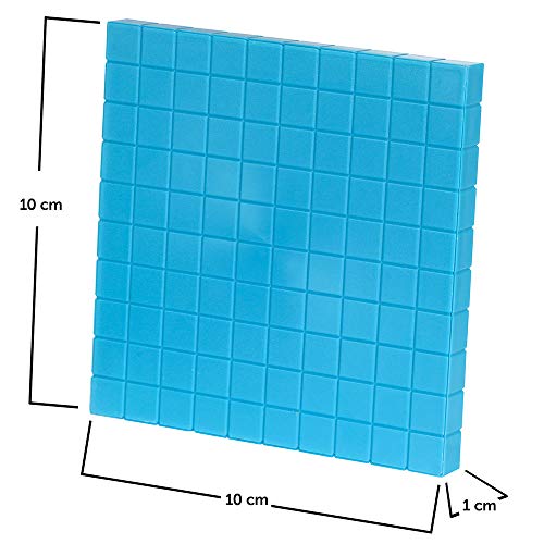 Learning Resources- Cuadrículas de plástico de Base Diez con Ranuras (Set de 10), Color (LER0926)