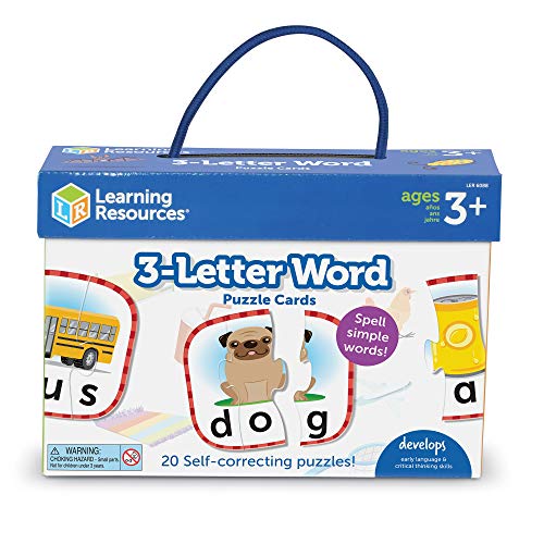 Learning Resources Palabras de 3 Letras, preparación para Preescolar, puzles con autocorrección, para niños de 3+ años (LER6088)