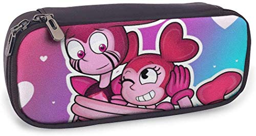 Leather Estuche Cartoon Spinel Steven Universe Pen Case Pouch Holder Stationery Cosmetic Makeup Double Zipper Bag for Adults Girls Boys School Office