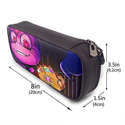 Leather Estuche Cartoon Steven Universe Spinel Infinity Gauntlet Pen Case Pouch Holder Stationery Cosmetic Makeup Double Zipper Bag for Adults Girls Boys School Office