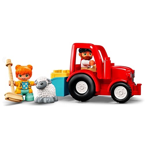 LEGO 10950 Duplo Mi Ciudad Tractor y Animales de la Granja, Idea de Regalo para Niños Mayores de 2 Años, Set con Animales de Juguete