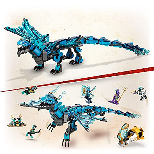 LEGO 71754 Ninjago Dragón de Agua, Juguete de Construcción de los Ninja con 5 Mini Figuras para Niños +9 Años