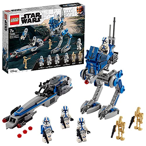 Lego  75288 Star Wars Juguete De Construcción De Caminante At-At con Minifiguras +  75280 Star Wars Soldados Clon De La Legión 501 Juguete De Construcción