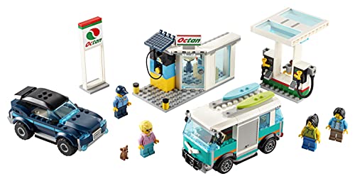 LEGO City Turbo Wheels - Gasolinera, Set de Construcción de Juguete a Partir de 5 Años, con Varios Vehículos de Juguete y Minifiguras (60257) , color/modelo surtido