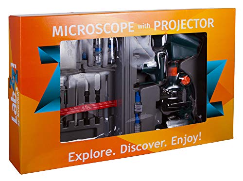 Levenhuk Microscopio LabZZ M3 para Niños con Proyector, Estuche y 100 Accesorios para Experimentos Científicos Incluidos en el Kit