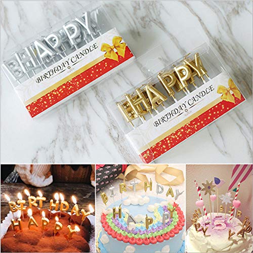 lhmlyl Juegos de velasRose Gold Sliver Red Happy Birthday Letter Cake Party Festival Supplies Velas Encantadoras para Regalo de Cocina para Hornear-corazón-Oro Rosa