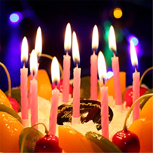 lhmlyl Velas De Cumpleaños Número10 Piezas Hilo Color Velas de cumpleaños con Soporte Pastel Vela Evento Fiesta Suministros Boda Fiesta decoración-Oro