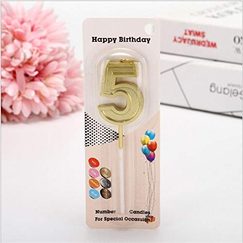 lhmlyl Velas de Forma inusual1Pcs 0-9 Golden Number Birthday Candle para Happy Party Cake Topper para niños-Oro 5