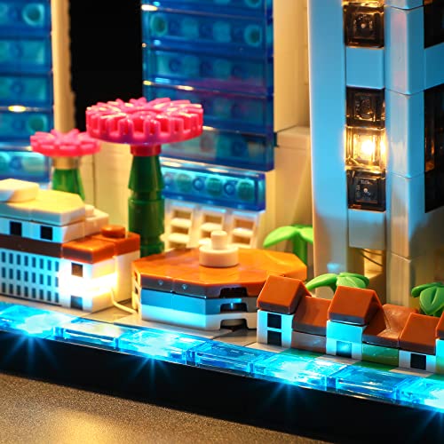 LIGHTAILING Conjunto de Luces Compatible con Lego 21057 Architecture Singapore Modelo de Construcción de Bloques - NO Incluido en el Modelo