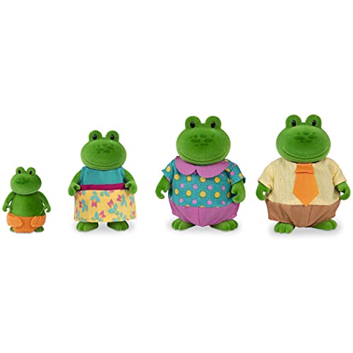 Li'l Woodzeez – Croakalily Frog Family – Juego de Juguetes de 5 Piezas con Figuras de Animales en Miniatura y Libro de Cuentos – Juguetes de Animales y Accesorios para niños Mayores de 3 años