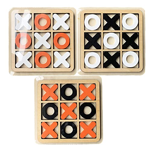 LINGJIONG Tic-Tac Toe Game para niños y familia Juegos de mesa competitivos X O Blocks para decoración de mesa de café, juegos de fiesta, regalo de niños, tablero clásico de noche TicTacToe