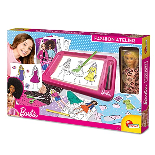 Lisciani Barbie Taller de Moda, con muñeca incluida-88645-Juego Creativo para niñas a Partir de 4 años (88645)