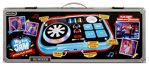 Little Tikes My Real Jam Mezclador de DJ con funda, Cuatro modos de juego, control de volumen, conectividad Bluetooth, Fomenta el juego creativo e imaginativo, Edad: 3+ años