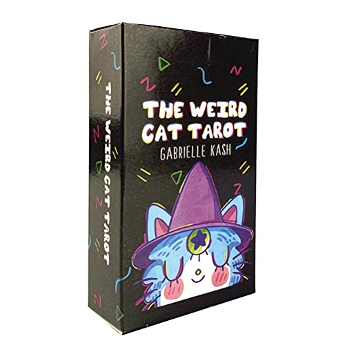 LiuGenPing Las Cartas de Oracle del Gato extraño,The Weird Cat ​Oracle Cards,with Bag,Firend Game