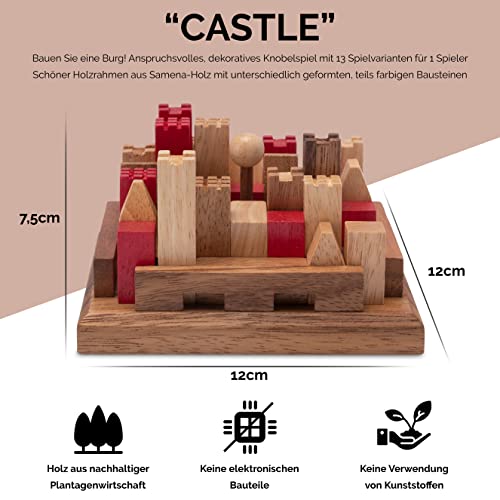 LOGOPLAY Castle – Burg – Puzzle 3D – Juego de pensamiento – Juego de paciencia – Juego lógico de madera con muchas variantes de juego