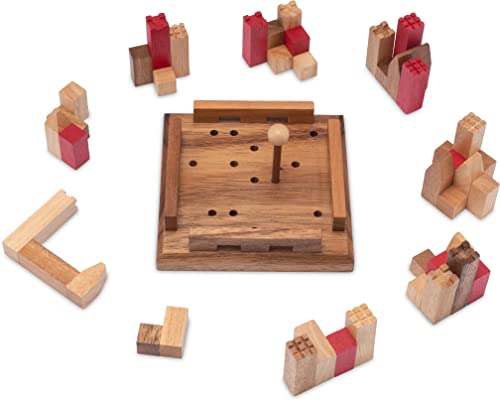 LOGOPLAY Castle – Burg – Puzzle 3D – Juego de pensamiento – Juego de paciencia – Juego lógico de madera con muchas variantes de juego