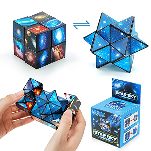 Magic Star Cubo , Cubo mágica 2 en 1, Cubo Infinito, Transformación Cubos， Juguetes Ciencia Popular Rompecabezas Mágicos para Niños y Adultos