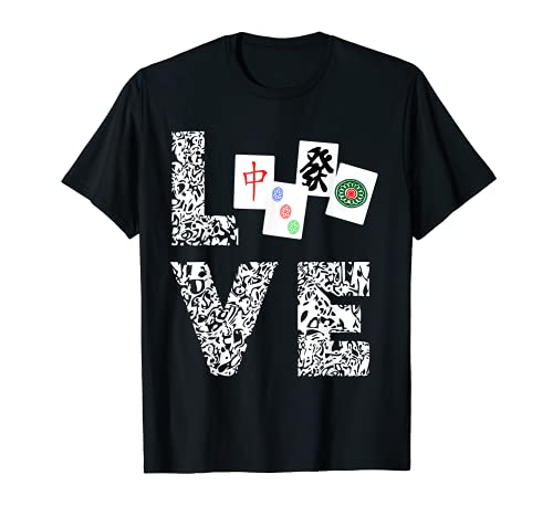 Mahjong Love Jugar A Juego Chino Mah Jongg Jugador Camiseta