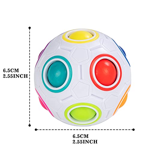 Mamowla Magic Rainbow Ball 3D Puzzle Ball Arco Iris Pelota Juguetes Educativos Speed Cube Rainbow Puzzle Ball Pelota Mgica Arco Iris Desarrollar La Inteligencia para NiñOs Y Adultos