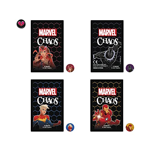 Marvel Chaos, Juego de Cartas con superhéroes Marvel, Divertido Juego Familiar, Desde 8 años, fácil de Aprender