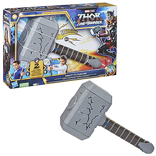 Marvel Studios’ Thor: Love and Thunder - Martillo electrónico Mighty FX Mjolnir - Para niños a partir de 5 años