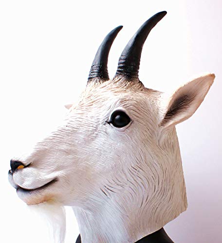 Máscara de cabra-Antílope de cabra Máscara de cabeza animal novedad disfraz de Halloween fiesta de látex animal máscara cabeza completa para adultos