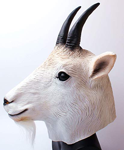 Máscara de cabra-Antílope de cabra Máscara de cabeza animal novedad disfraz de Halloween fiesta de látex animal máscara cabeza completa para adultos