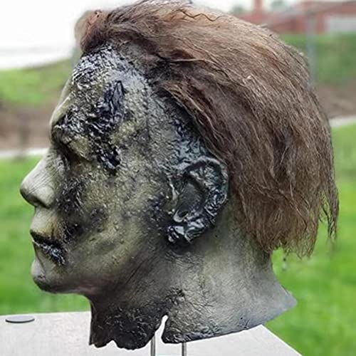 Máscara de Halloween de terror, máscara de látex de Michael Myers, cubierta de la cara de la cicatriz de Halloween, decoración de carnaval, Pascua y mascarada