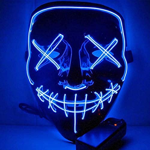 Máscara de Miedo LED como de Purga para Disfraz de Fiesta de Terror de Disfraces de Halloween