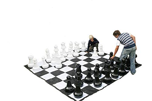 MASGAMES Juego de Ajedrez Gigante, Piezas de plastico Resistente para Jugar al ajedrez