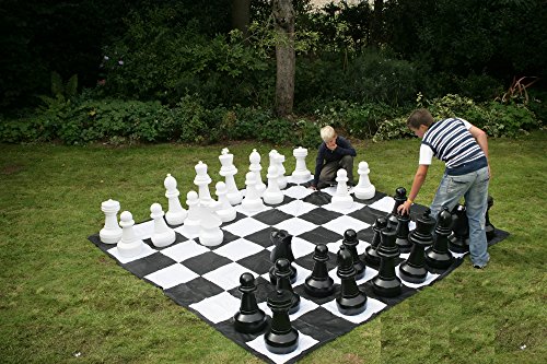 MASGAMES Juego de Ajedrez Gigante, Piezas de plastico Resistente para Jugar al ajedrez