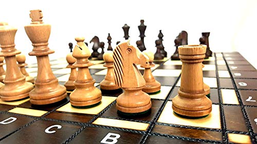 Master of Chess Juego de ajedrez de madera de gran tamaño de 42 x 42 cm, diseño de torneo clásico n.º 4 (cuadrados quemados en tablero de ajedrez)