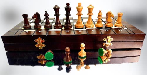 Master of Chess Juego de ajedrez de madera de gran tamaño de 42 x 42 cm, diseño de torneo clásico n.º 4 (cuadrados quemados en tablero de ajedrez)